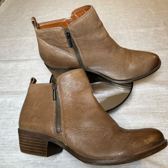 Lucky Brand LK-Basel Brown Leather Ankle Boots – Women’s 8.5 / EU 38.5 - Picture 1 of 9